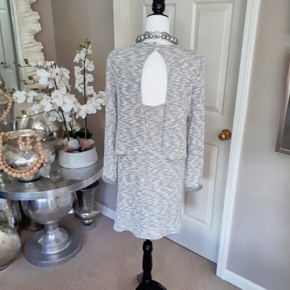 NWOT Mandy Evans grey & white long sleeve dress, S - Picture 3 of 5